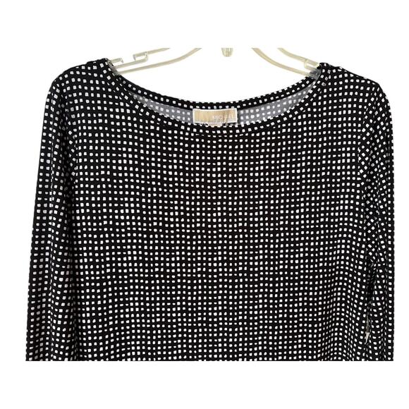 Michael Kors Black White Long Sleeve‎ Shift Dress Size Large - Picture 3 of 5